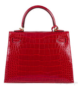 Kelly 25 Red Braise Crocodile GHW