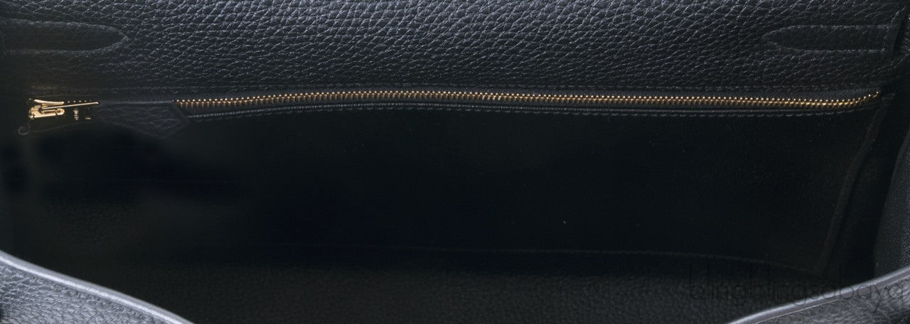 Kelly 35 Black Togo Retourne