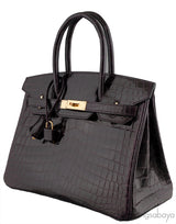Birkin 30 Prunoir Crocodile Lisse GHW