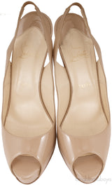 Nude Slingback Peep Toe Pump