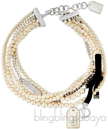 Multi Strand Faux Pearl Choker