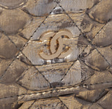 WOC Gold Silver Quilted Python Bag