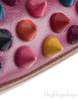 Multicolored Spike Purple Leather Pump