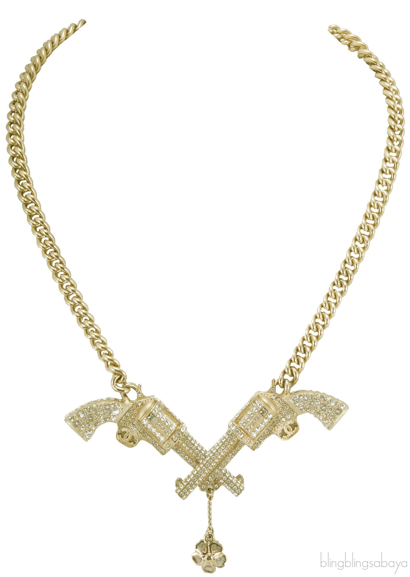Double Gun Crystal Necklace