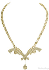 Double Gun Crystal Necklace