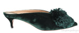 Aquazzura Emerald Green 45 Velvet Mules