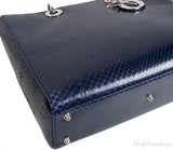 Lady Dior Large Blue Python Bag