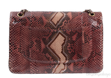 Chanel Classic Jumbo Burgundy Python Flap Bag