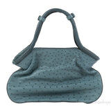 Yves Saint Laurent Green Ostrich Top Handle Bag