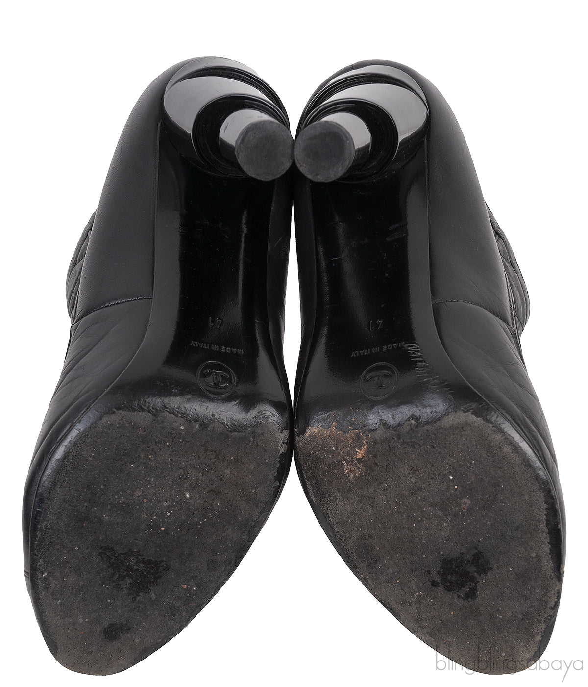 Black Mix Quilted Leather Ankle Boots