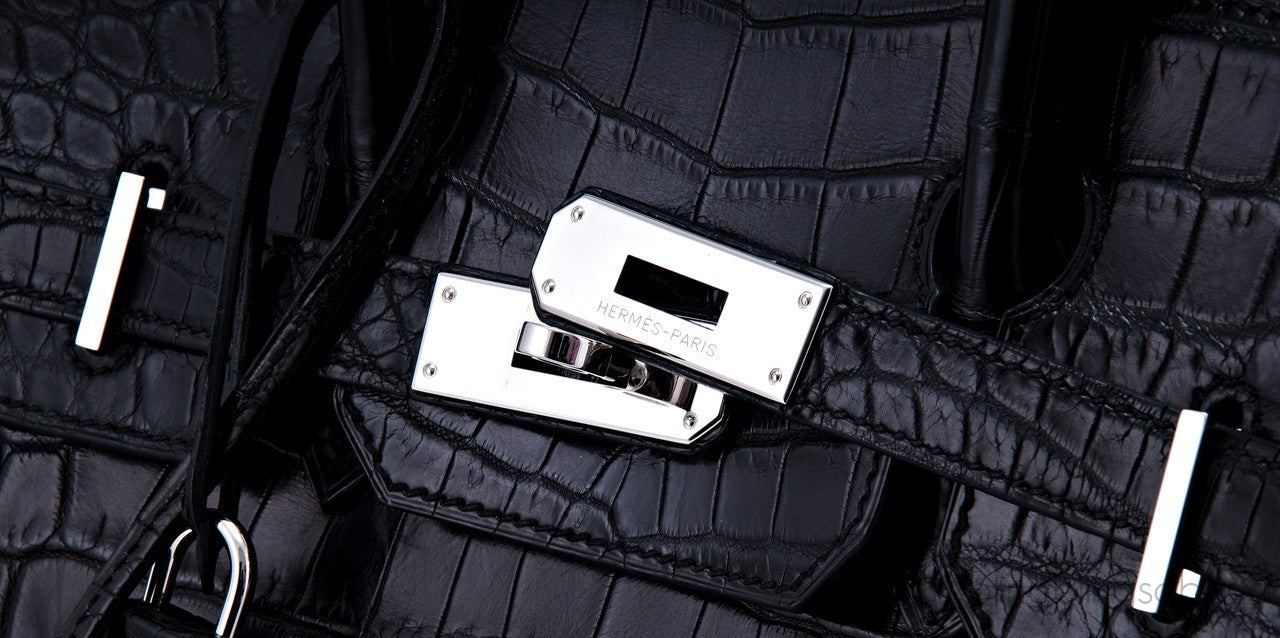 Birkin 30 Black Matte Nilo Croco