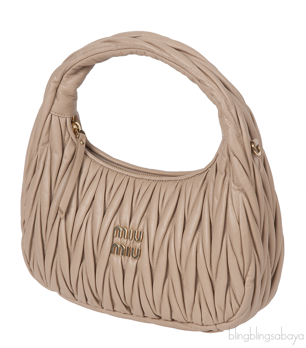 Miu Miu Beige Wander Matellase Nappa Handbag