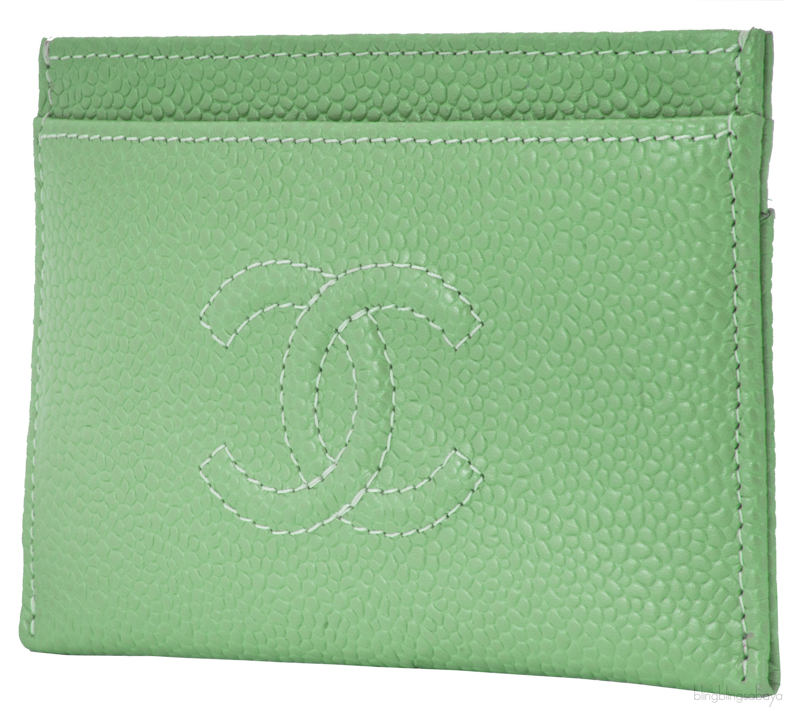 Mint Green Caviar Card Holder