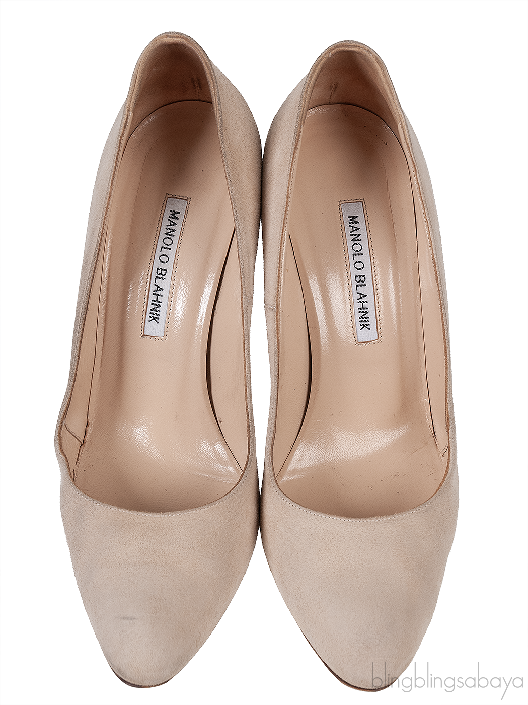 Manolo Blahnik Beige Suede Leather Heels