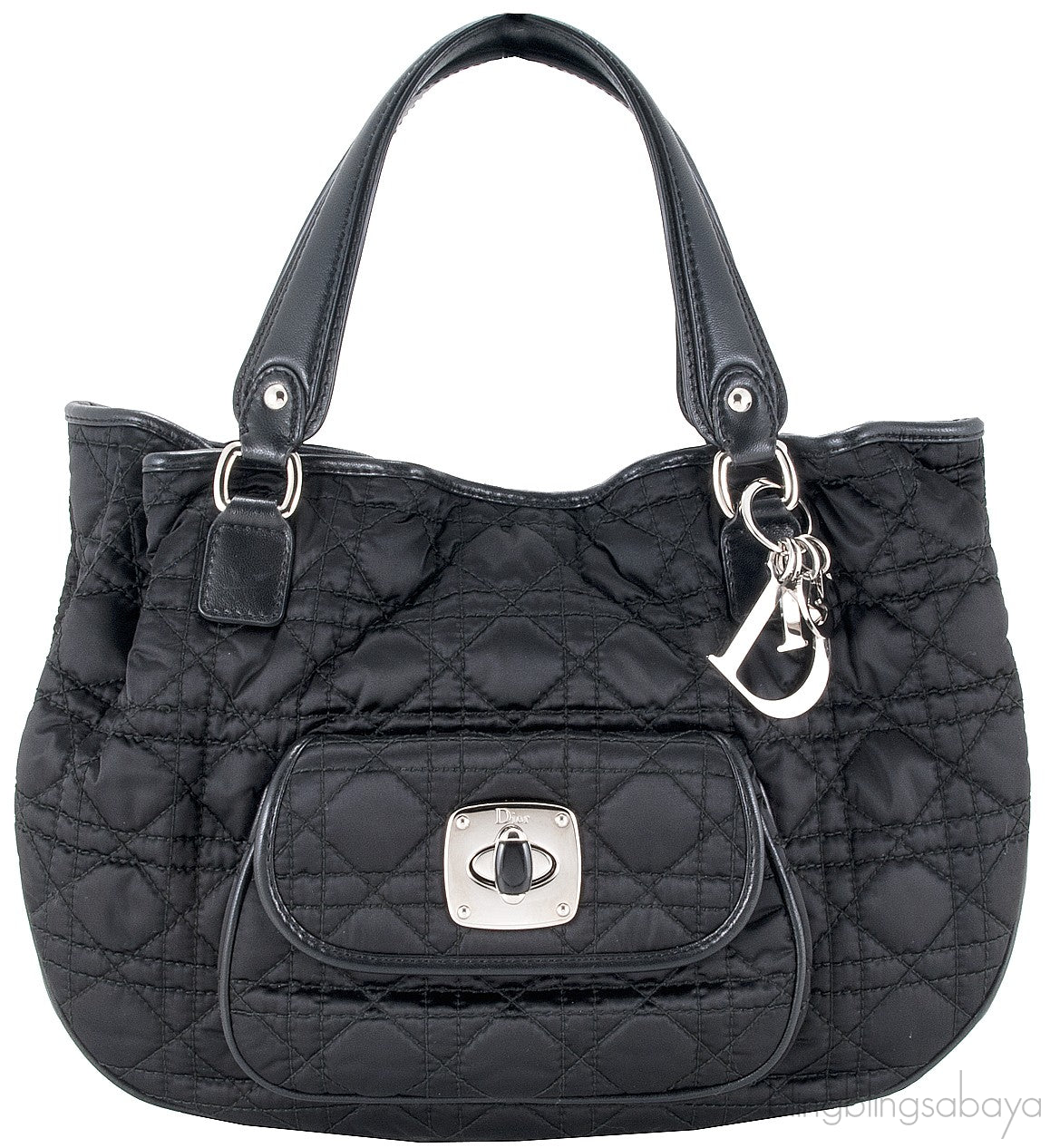 Charming Lock Black Satin Bag