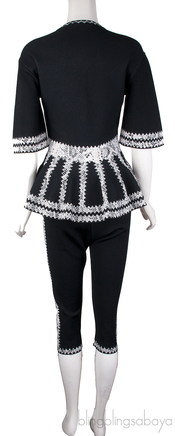 Black Peplum Top & Tight Shorts