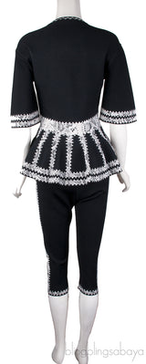 Black Peplum Top & Tight Shorts