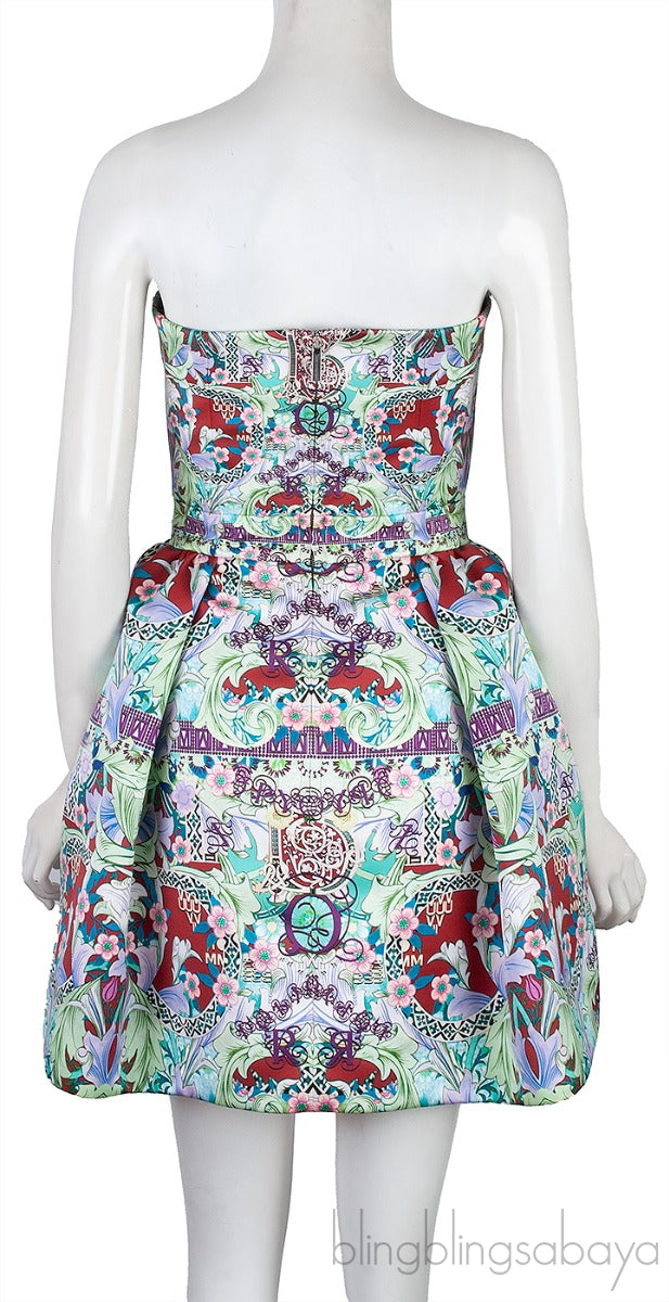 Floral Print Tube Mini Dress