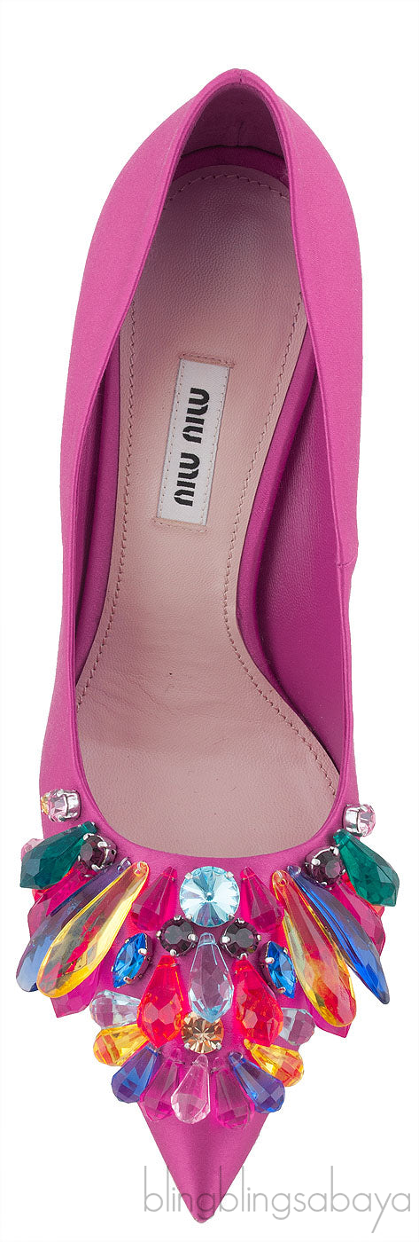 Fuchsia Crystal Vamp Heels