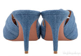 Denim Knotted Pointed Sandals