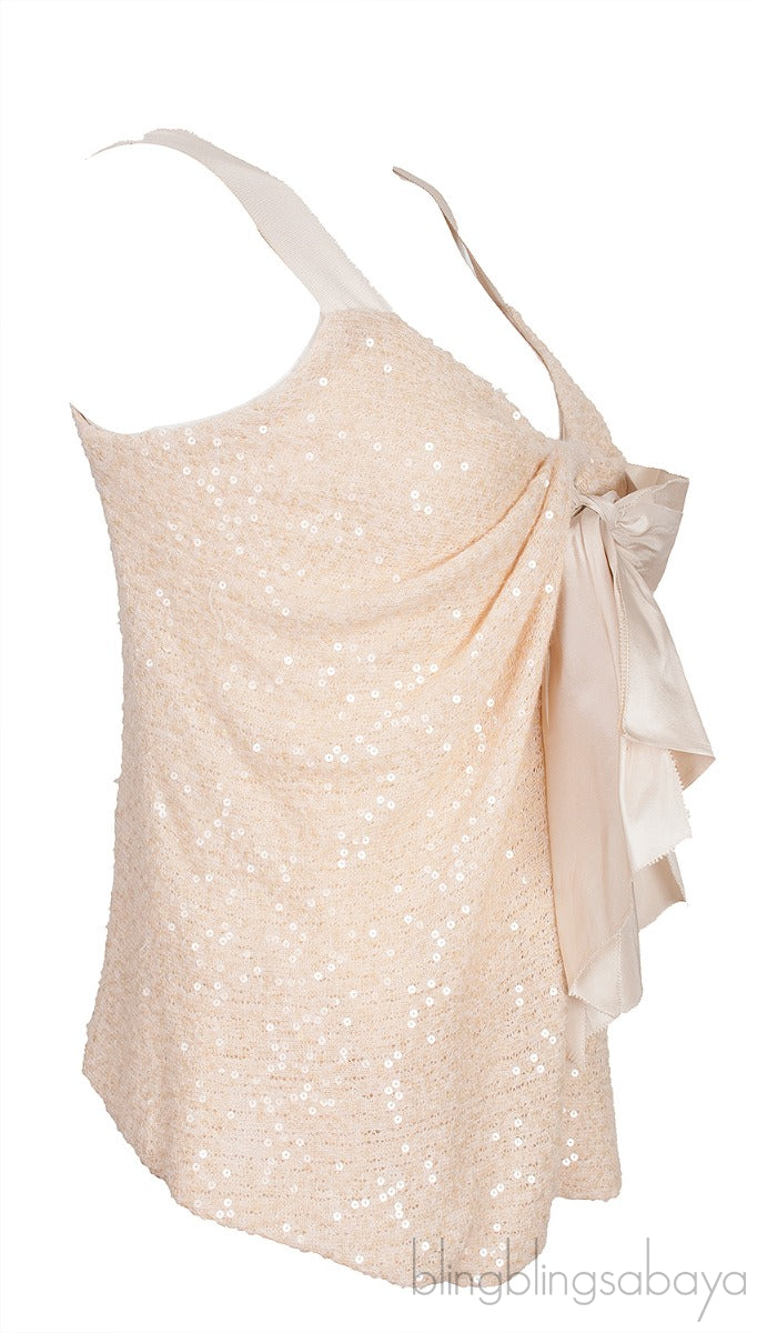 Bow Sequined Embellished Top
