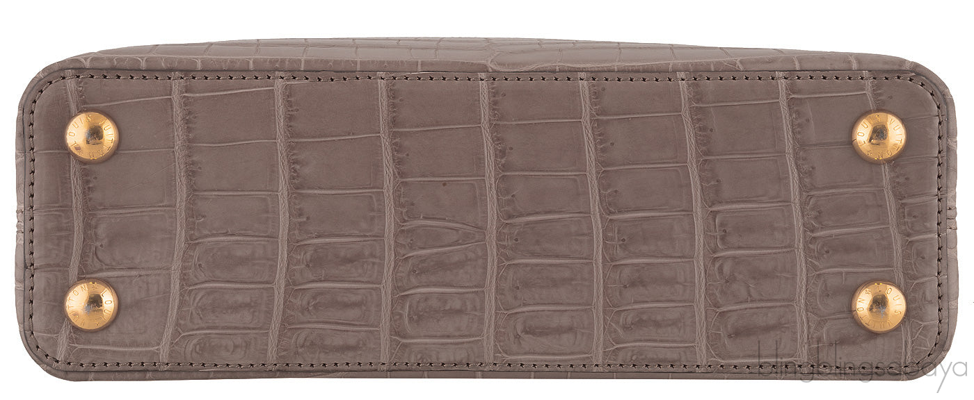 Capucines Crocodile Taupe BB
