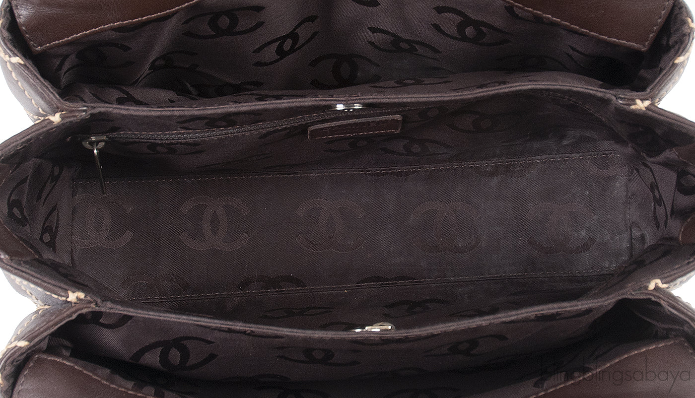 Chanel Wild Stitch CC Coffee Brown Handbag
