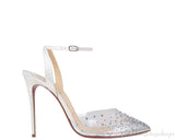 PVC Crystal Croc Print Slingback Heels