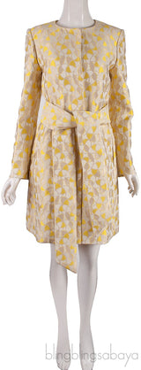 Yellow Lurex Belted Coat