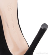 Black Suede Ankle Tie Heels