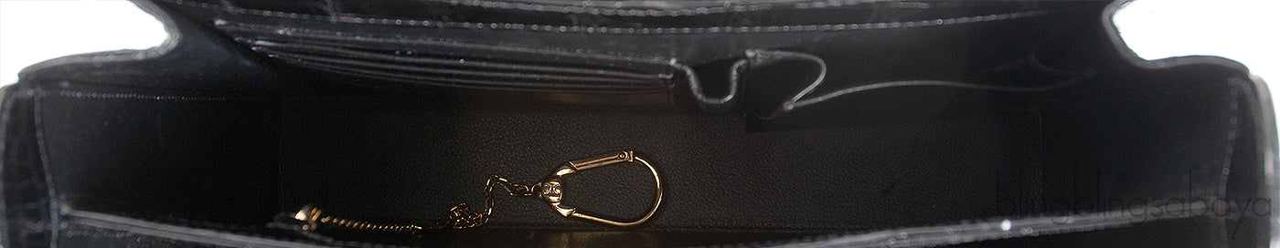 Kwanpen Black Signature Crocodile Bag GHW