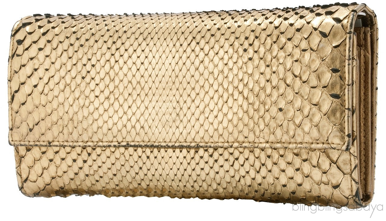 Gold Snakeskin Wallet on Chain