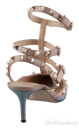 Blue Grey Nude Slingback