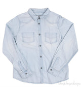 Pale Blue Kids Longsleeve Denim Shirt