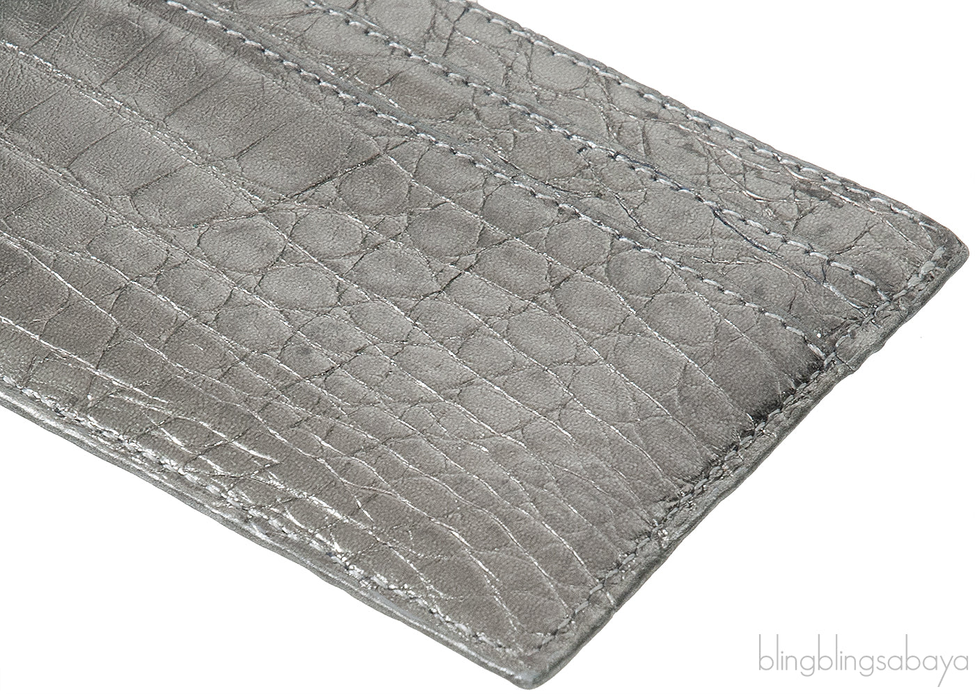 Silver Crocodile Card Holder