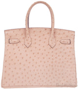 Birkin 30 Ostrich Natural Gold PHW