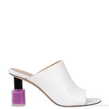 Loewe White Nail Polish Leather Mule