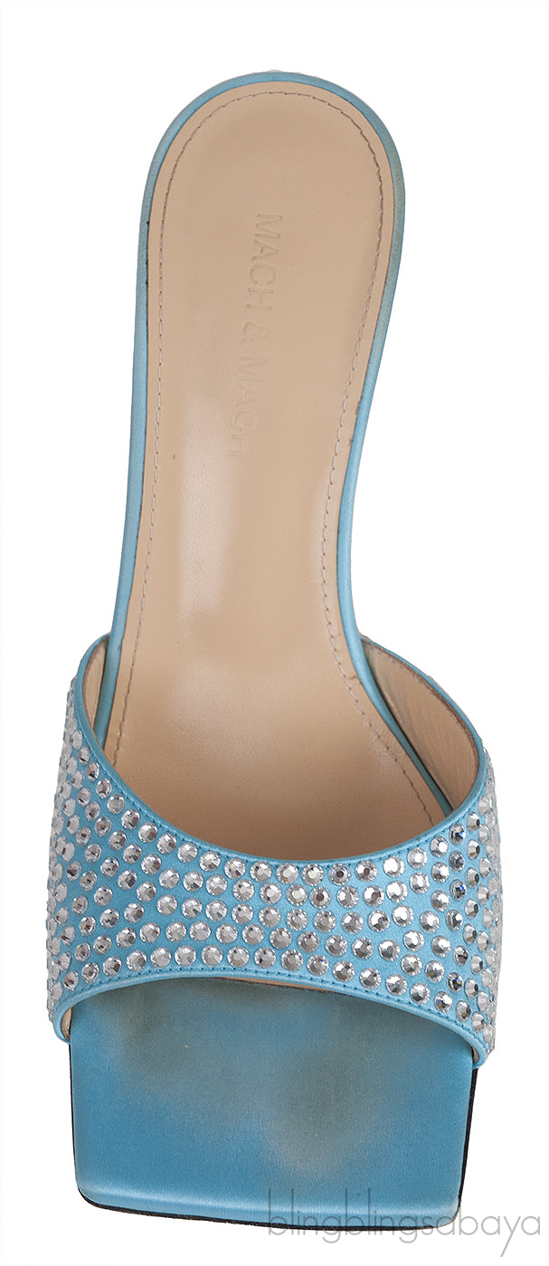 Ocean Blue Crystal Embellished Star Mules