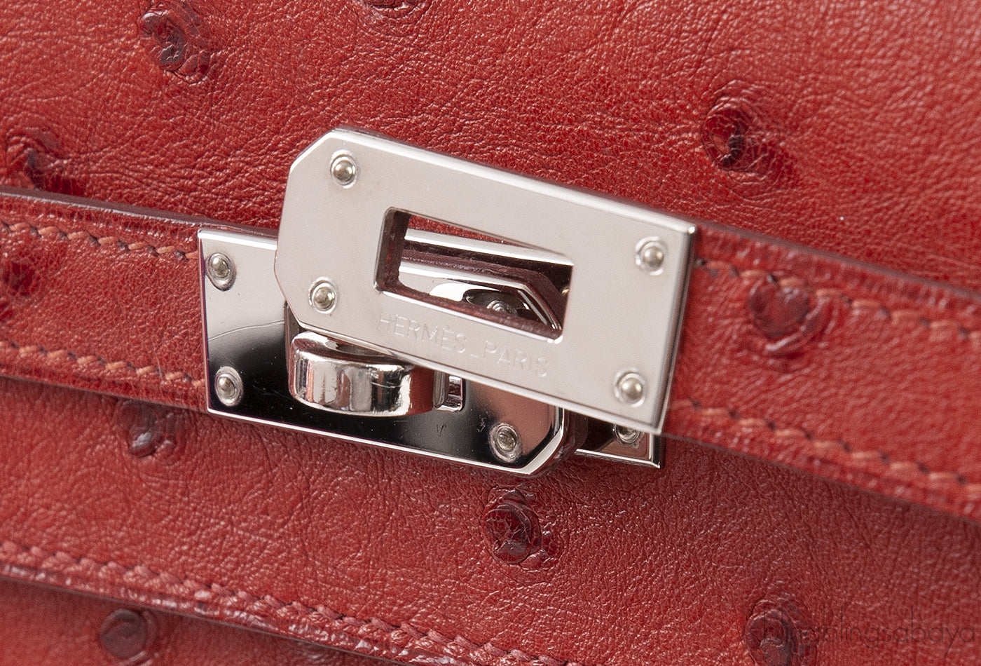 Hermes Kelly Wallet Brick Ostrich Wallet PHW