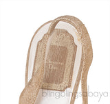 Square Toe Crystal Vamp Heels