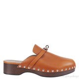 Hermes Carlota Brown Leather Mules
