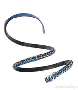 Chanel Blue Black CC Chain Python Belt