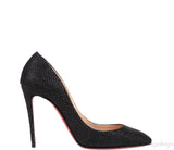 Christian Louboutin Metallic Black Fabric Heels