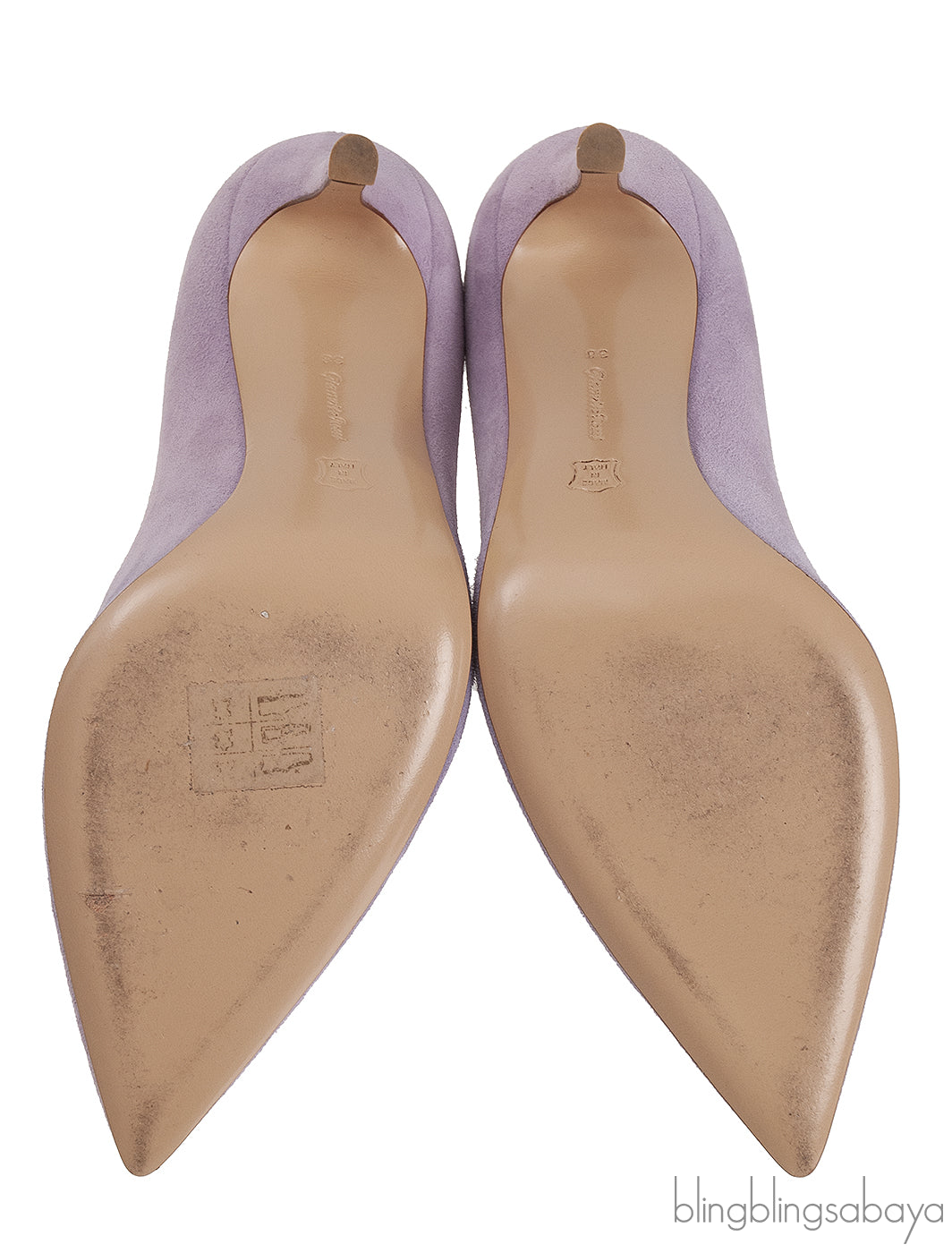 Lilac Suede Pointed Toe Heels