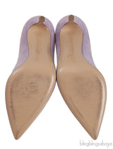 Lilac Suede Pointed Toe Heels