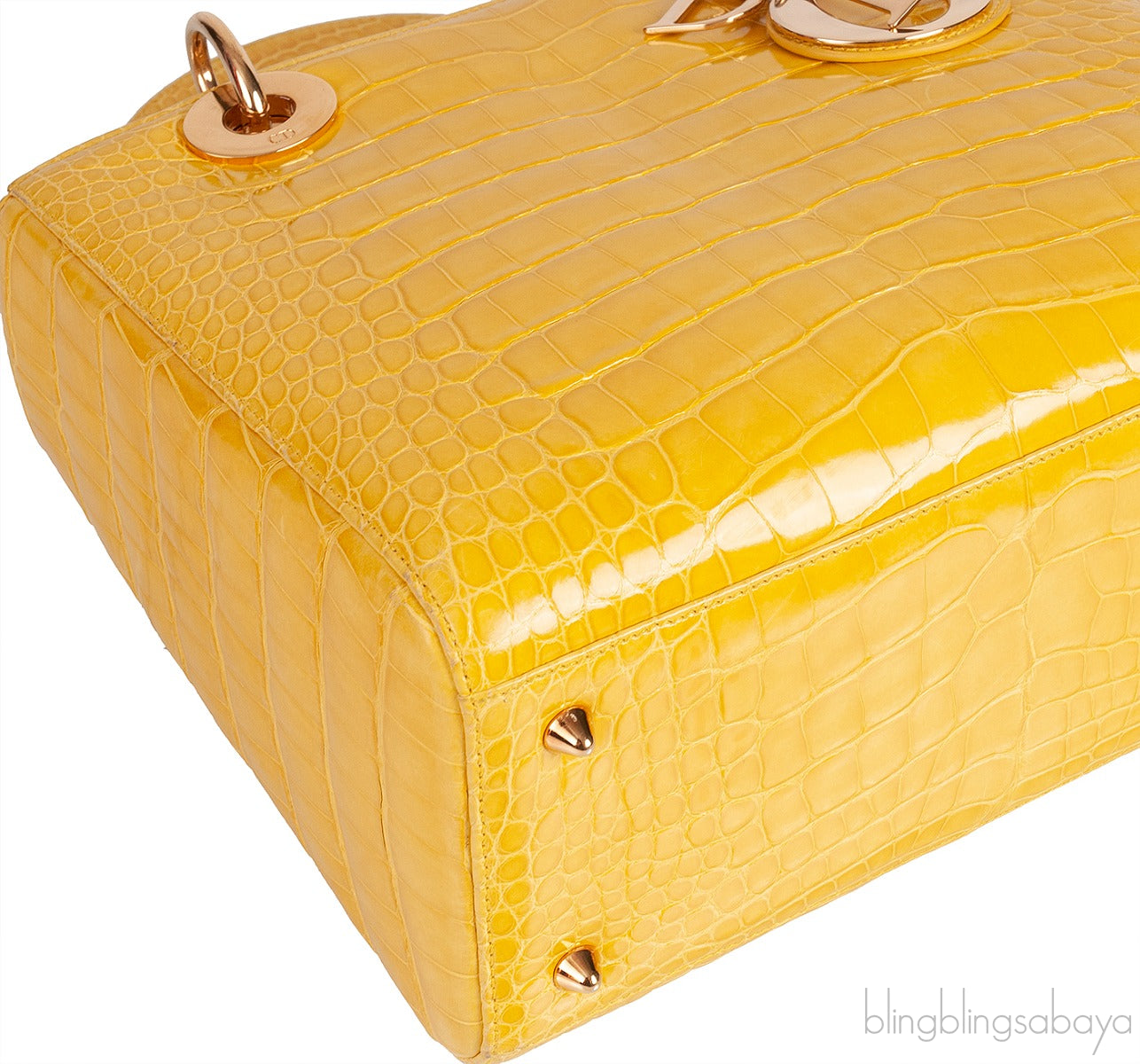 Lady Dior Yellow Crocodile Medium Bag