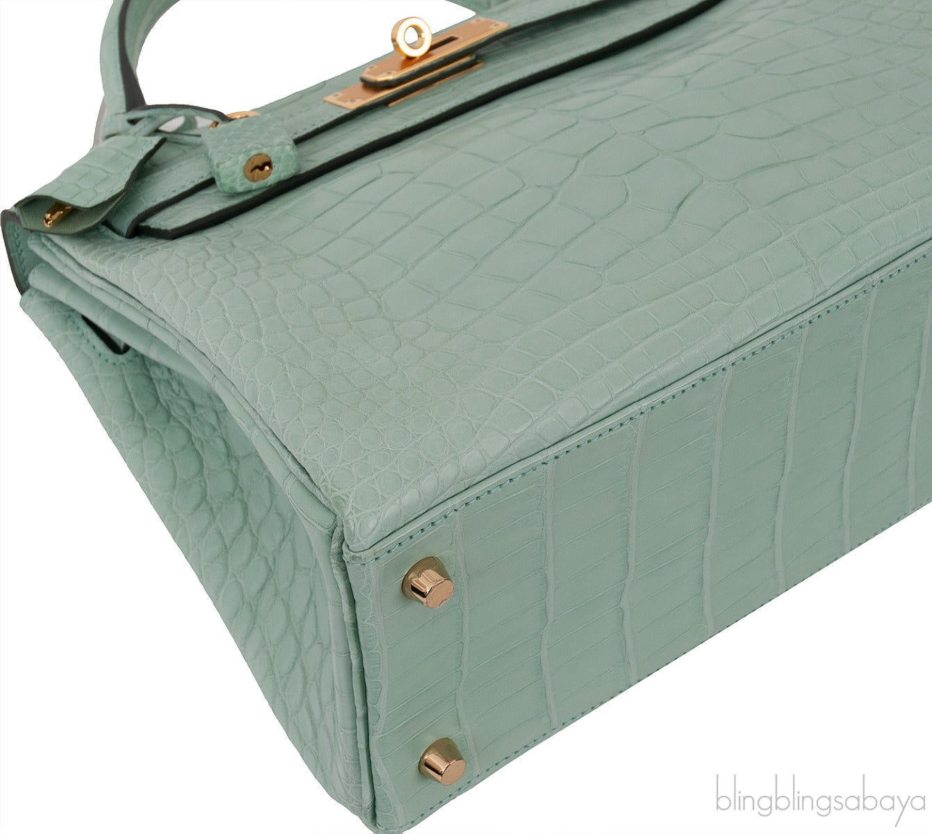 Kelly 28 Vert D\'Eau Matte Crocodile GHW