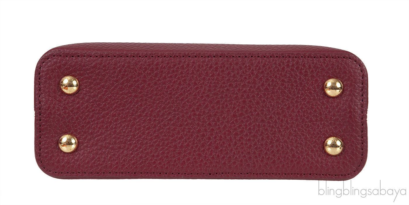 Burgundy Natural Python Mini Capucine Bag