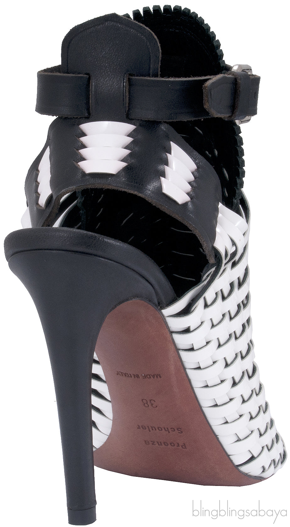 Black / White Monochrome Woven Sandals