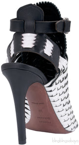 Black / White Monochrome Woven Sandals